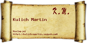 Kulich Martin névjegykártya