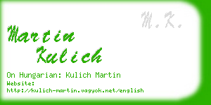 martin kulich business card
